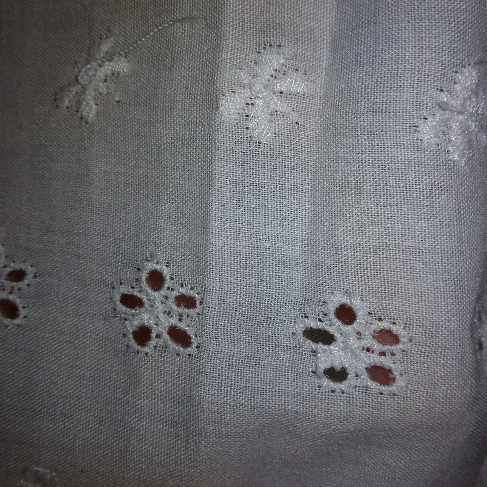 FABRIC White Eyelet Fabric, remnant 26 inches by 44 inches